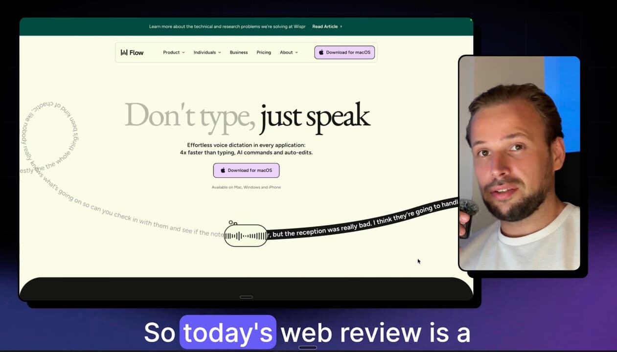 Wispr Flow website review
